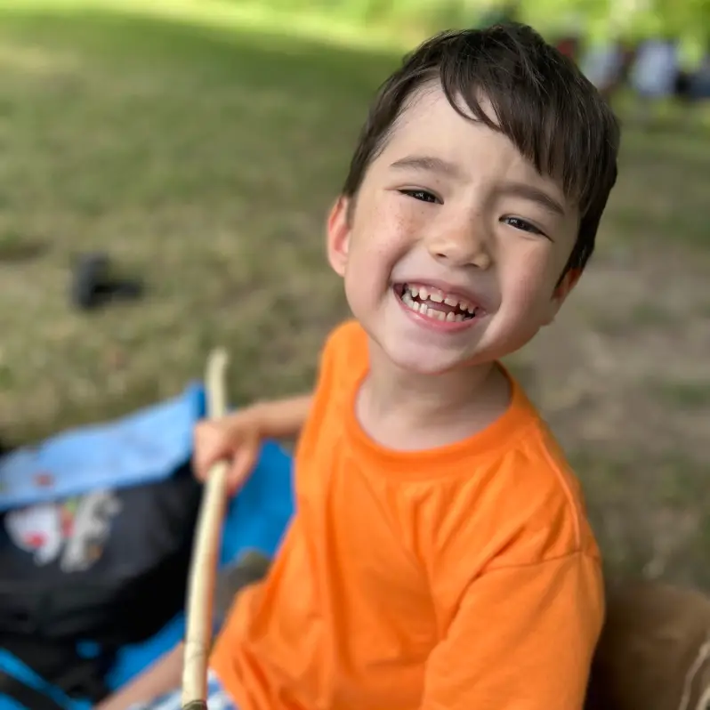Lenny smiling at Camp Gedi